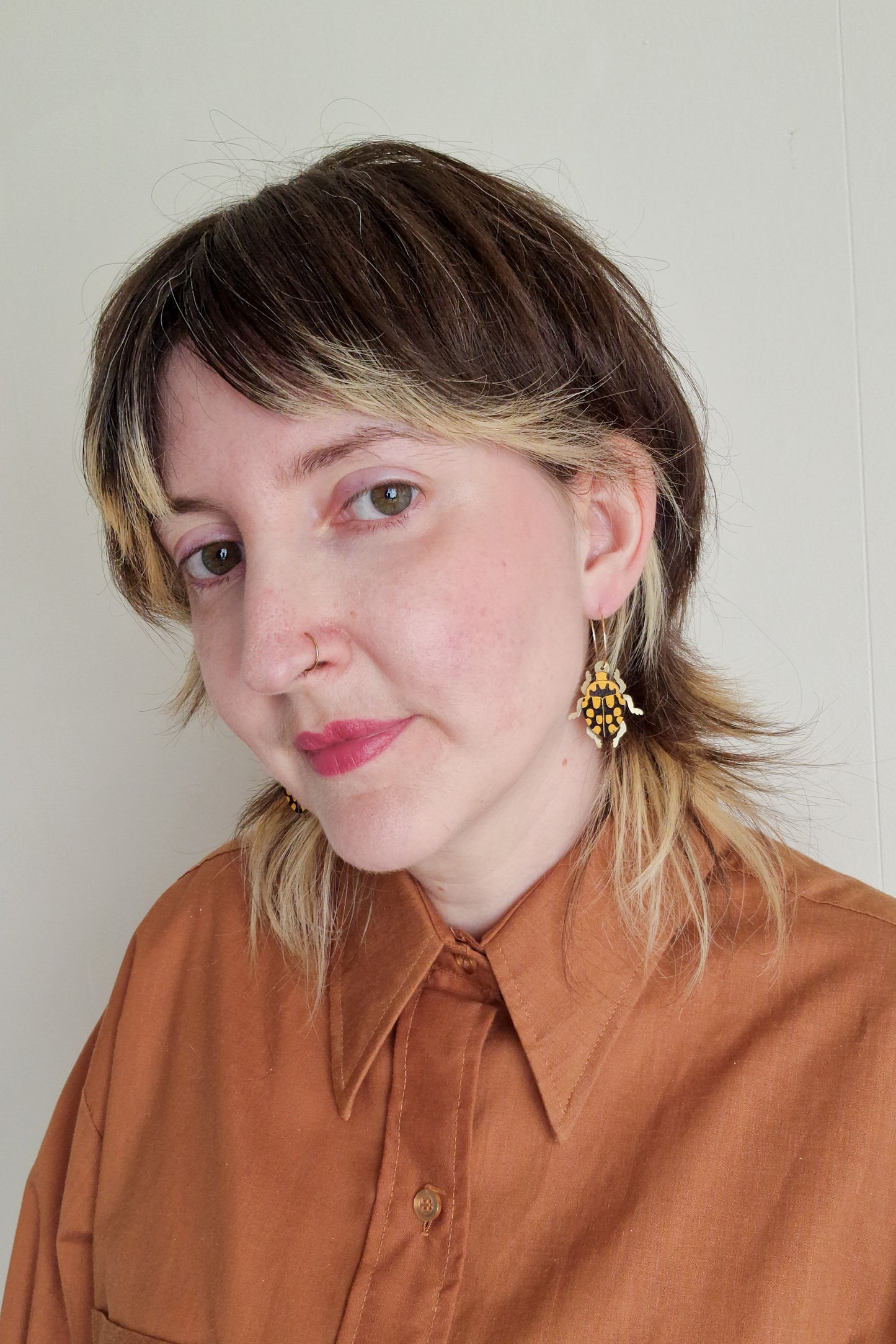Boucles d'oreilles coccinelle jaune