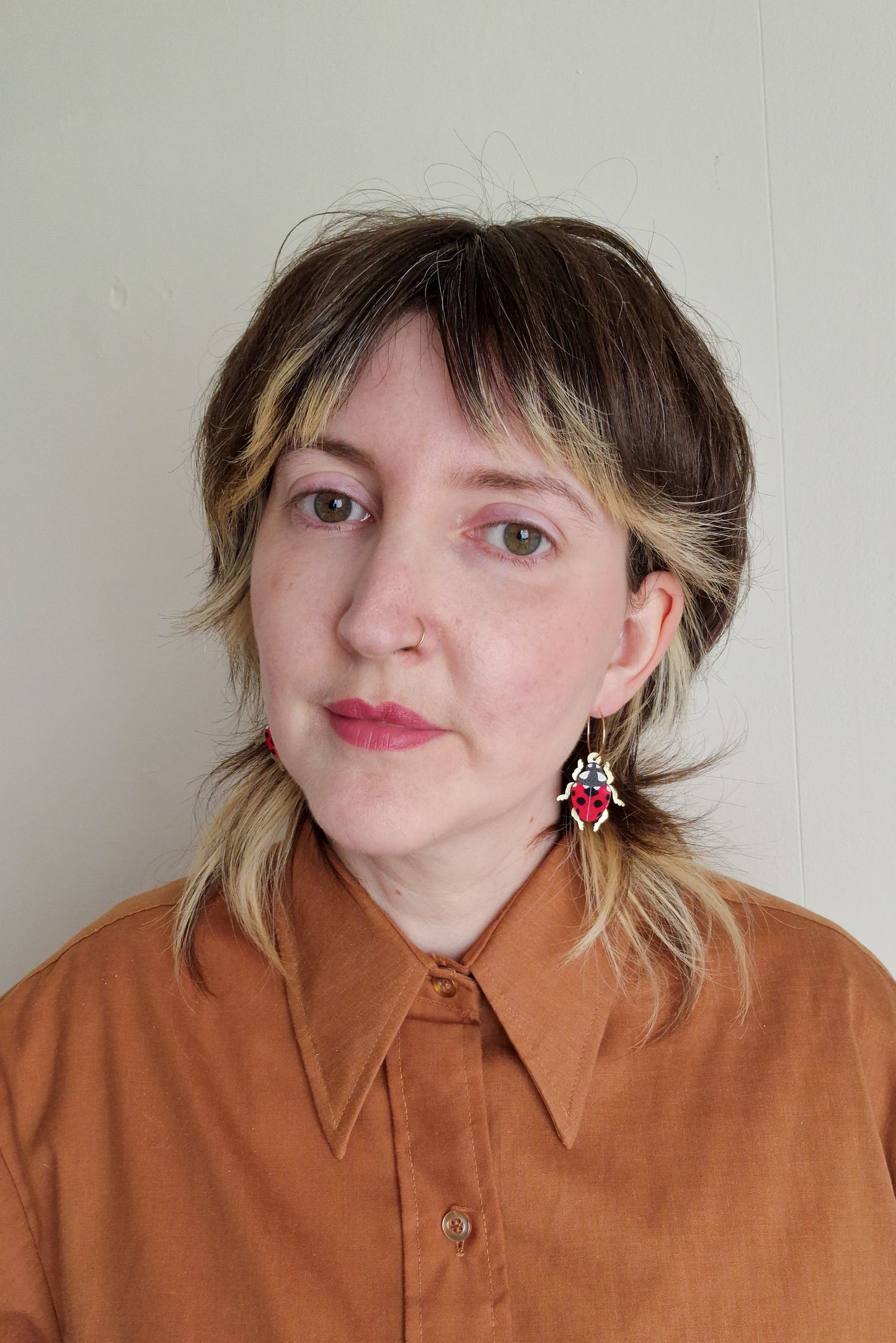 Boucles d'oreilles coccinelle rouge