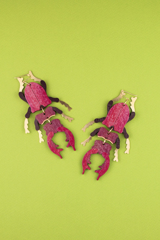 XL Stag Beetle Earrings