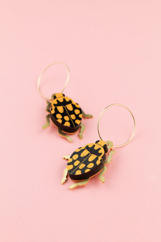 Yellow Ladybird Earrings