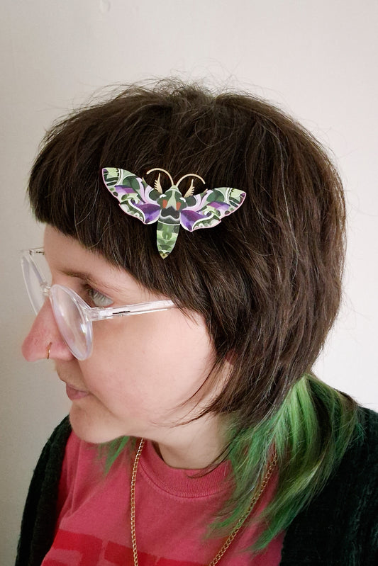 Flying Oleander Hawk-moth Hairclip