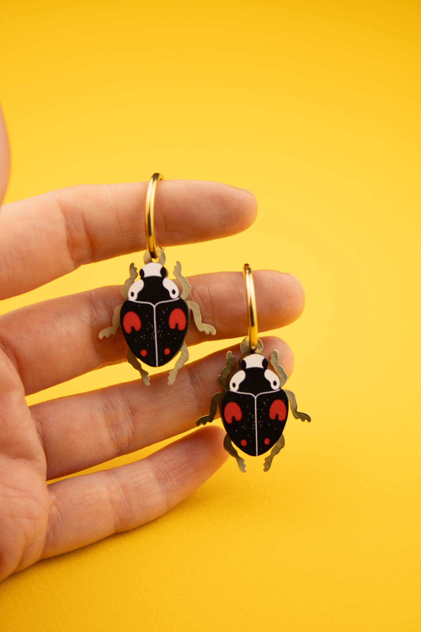Red and Black Harlequin Ladybird Earrings