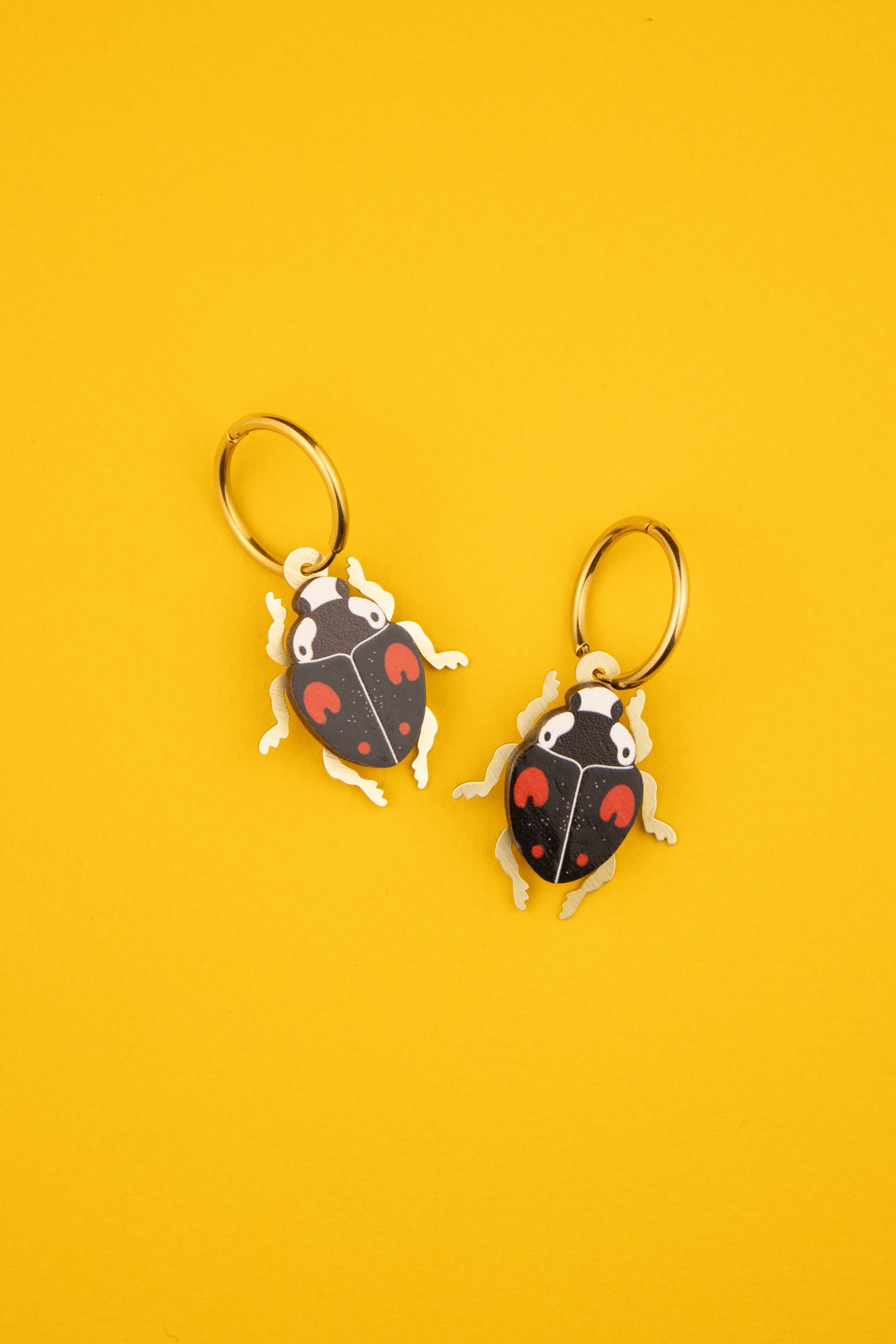 Red and Black Harlequin Ladybird Earrings