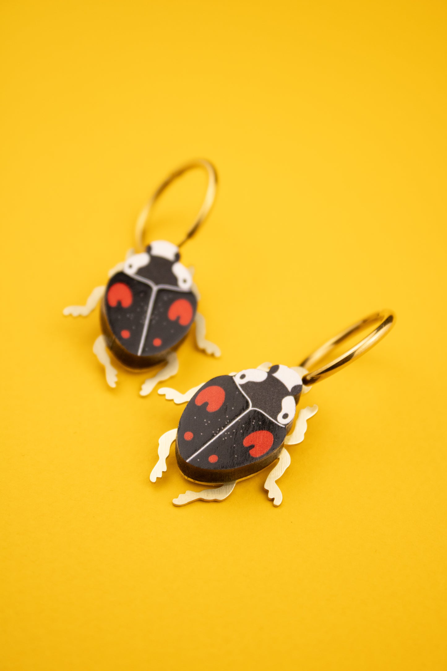 Red and Black Harlequin Ladybird Earrings