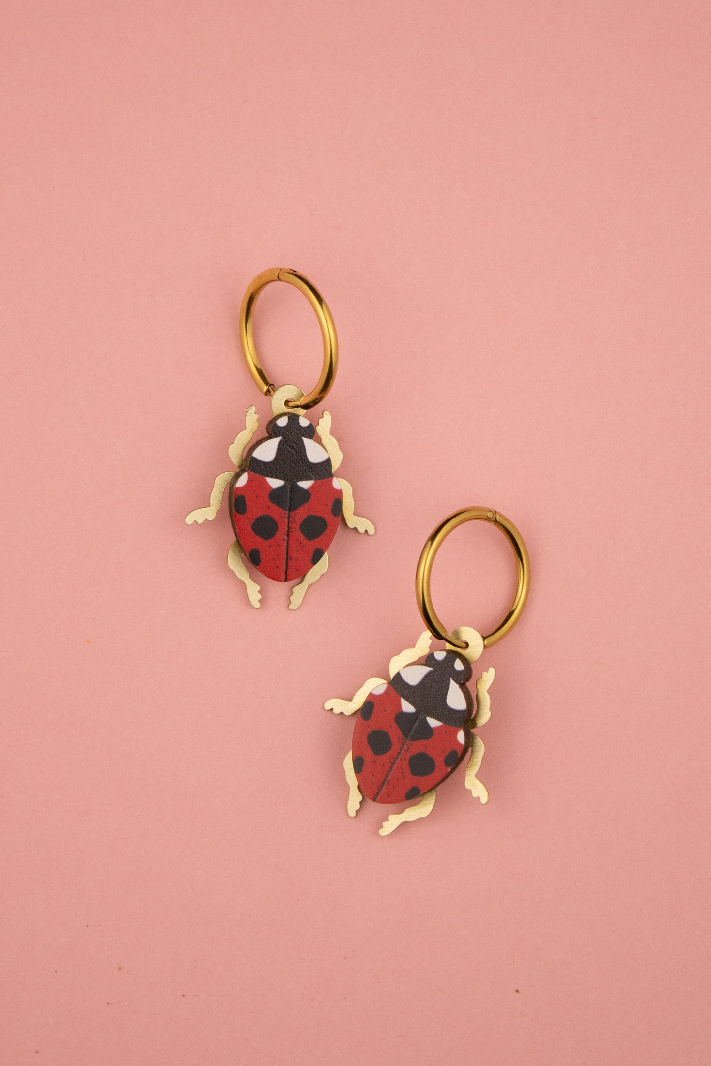 Boucles d'oreilles coccinelle rouge