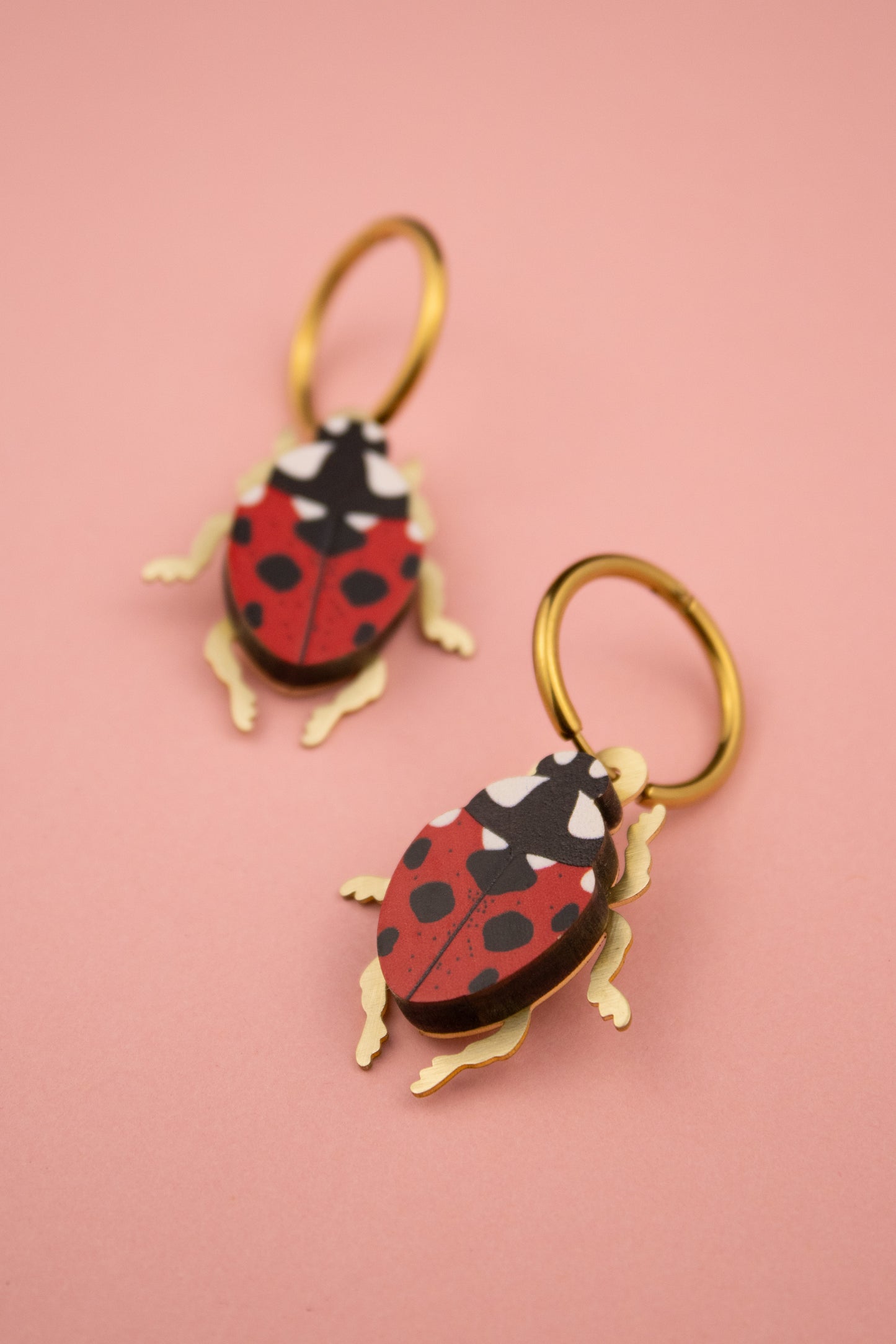 Boucles d'oreilles coccinelle rouge