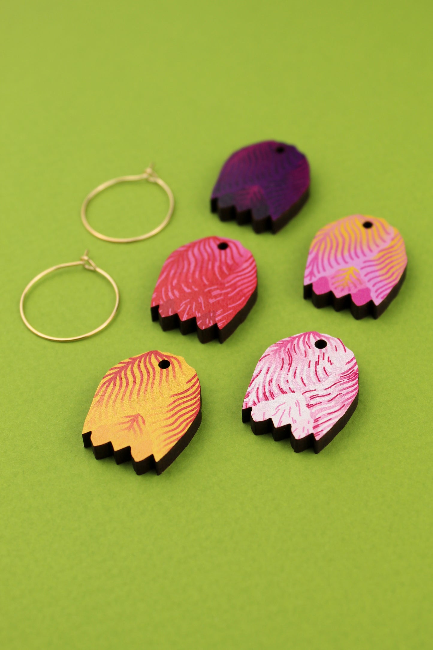 Tulip Earrings Set With Hoops