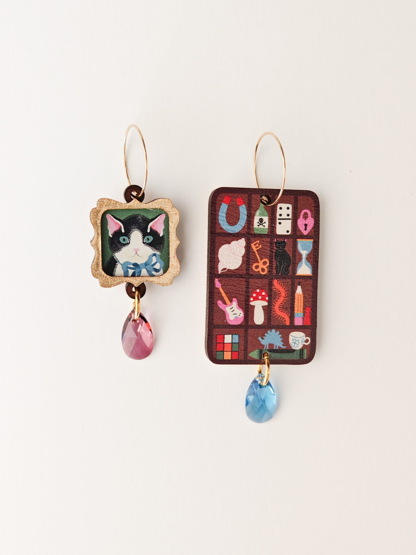 cat and trinket earrings HEAVY GRAIN