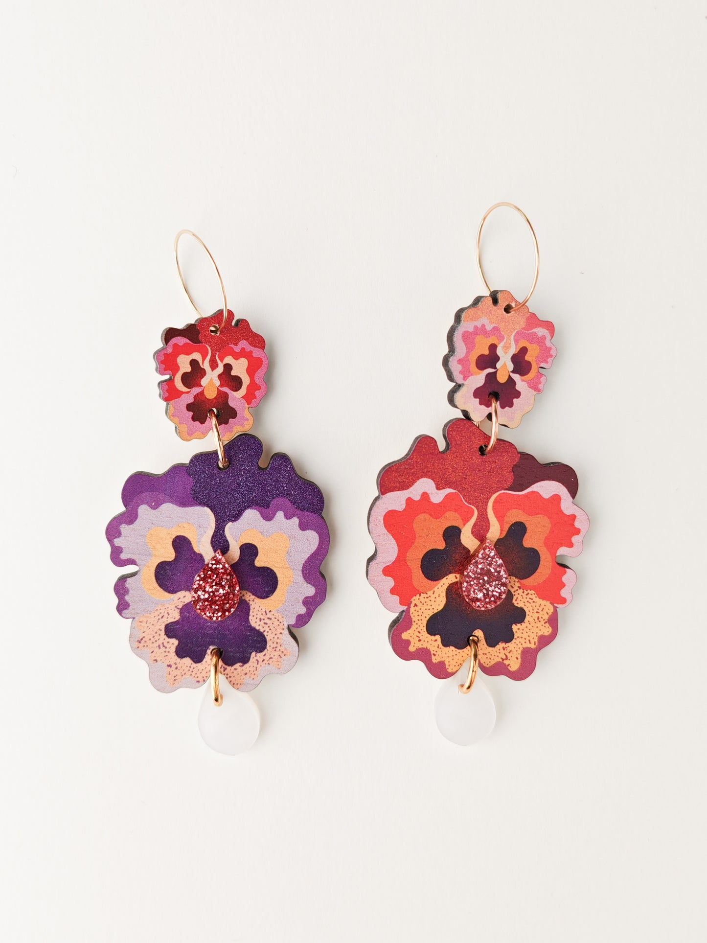 mismatched pansy earrings HEAVY GRAIN