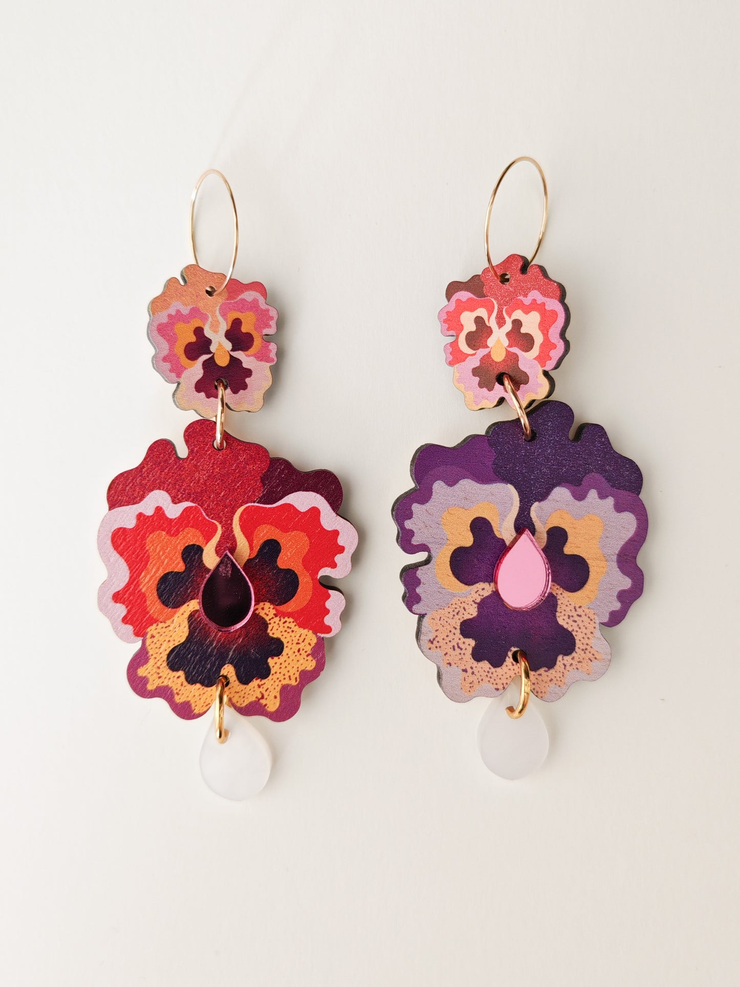 mismatched pansy earrings HEAVY GRAIN