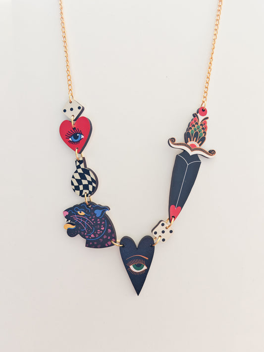 panther dagger necklace HEAVY GRAIN