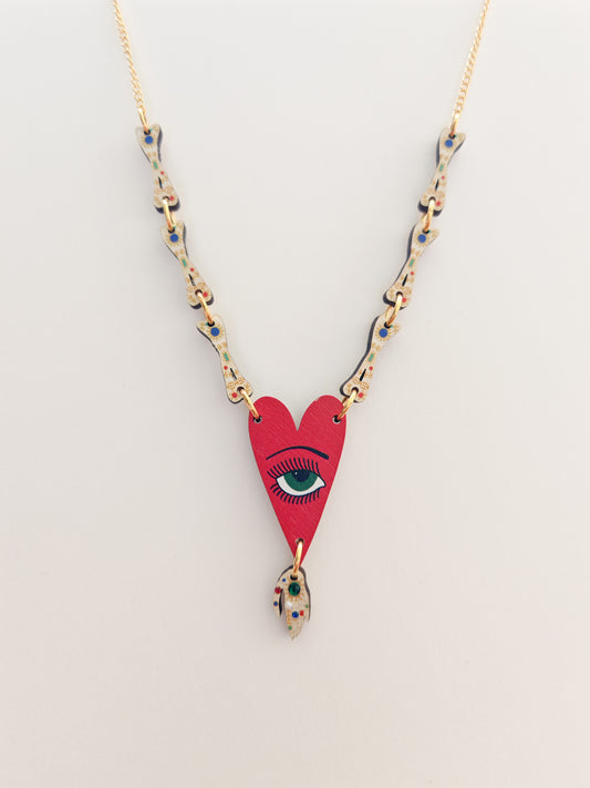 i heart bones necklace NO FAULTS