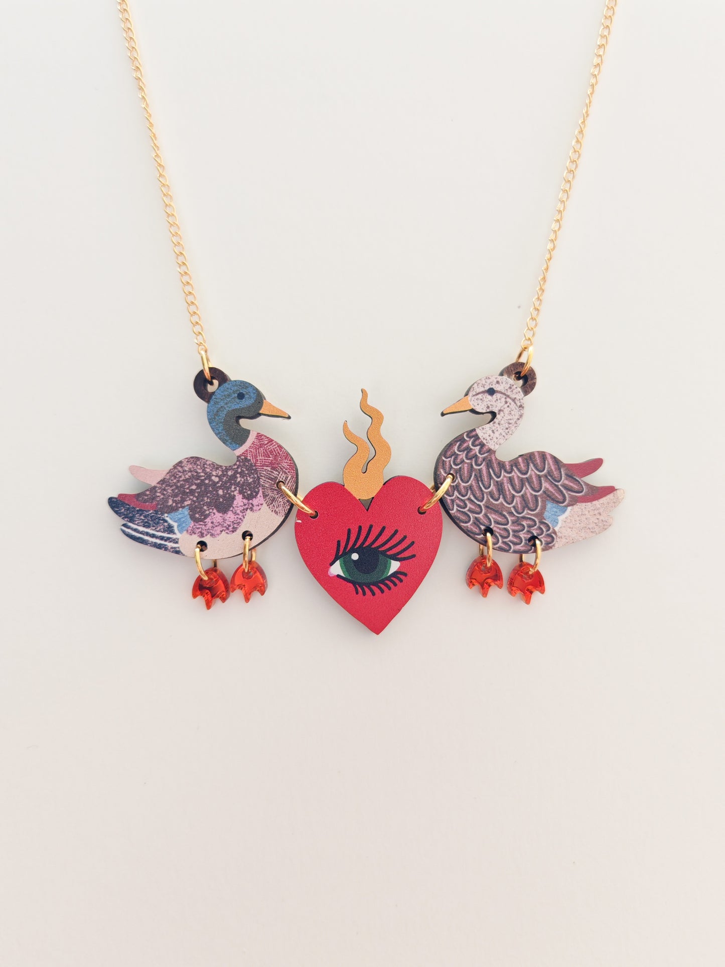 ducky in love necklace FAULT ON BACK