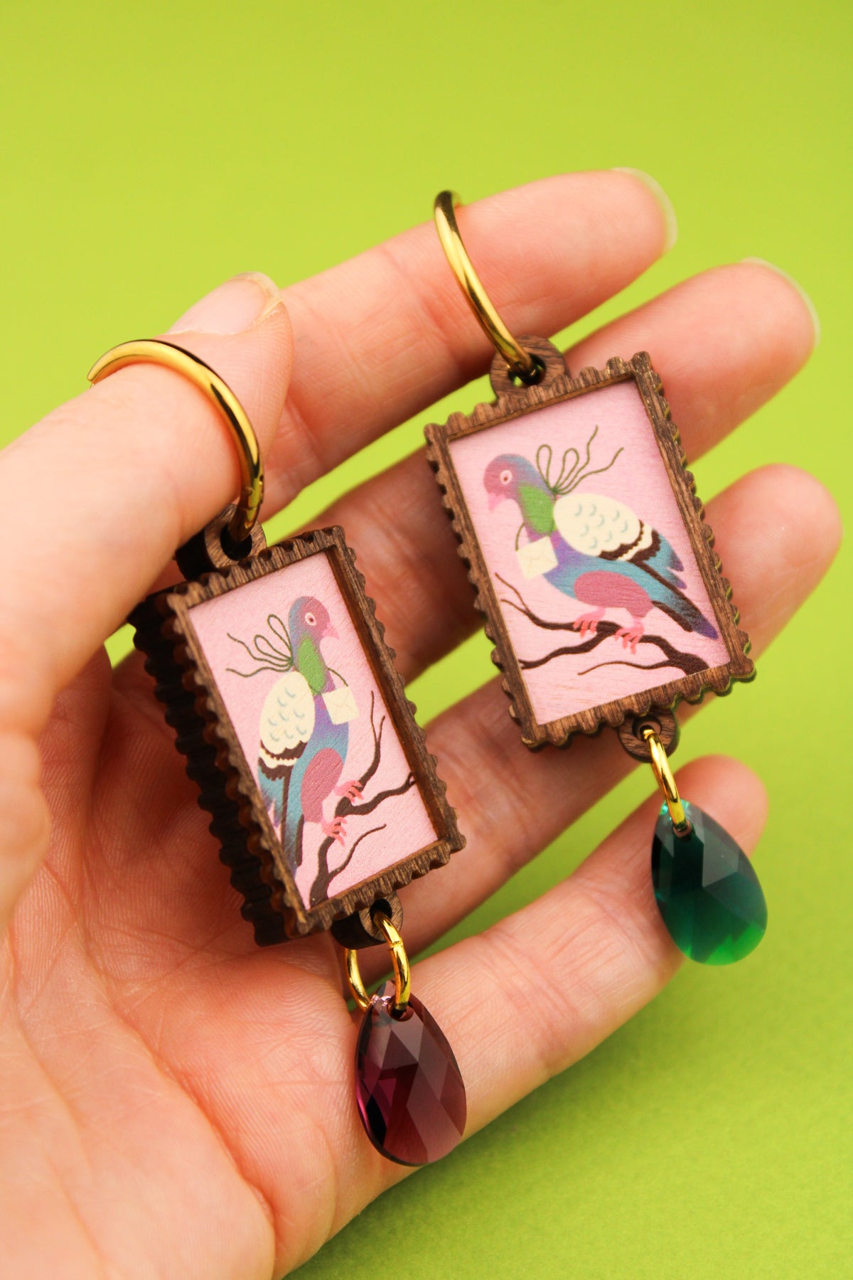 Framed Pigeon Earrings PRE ORDER