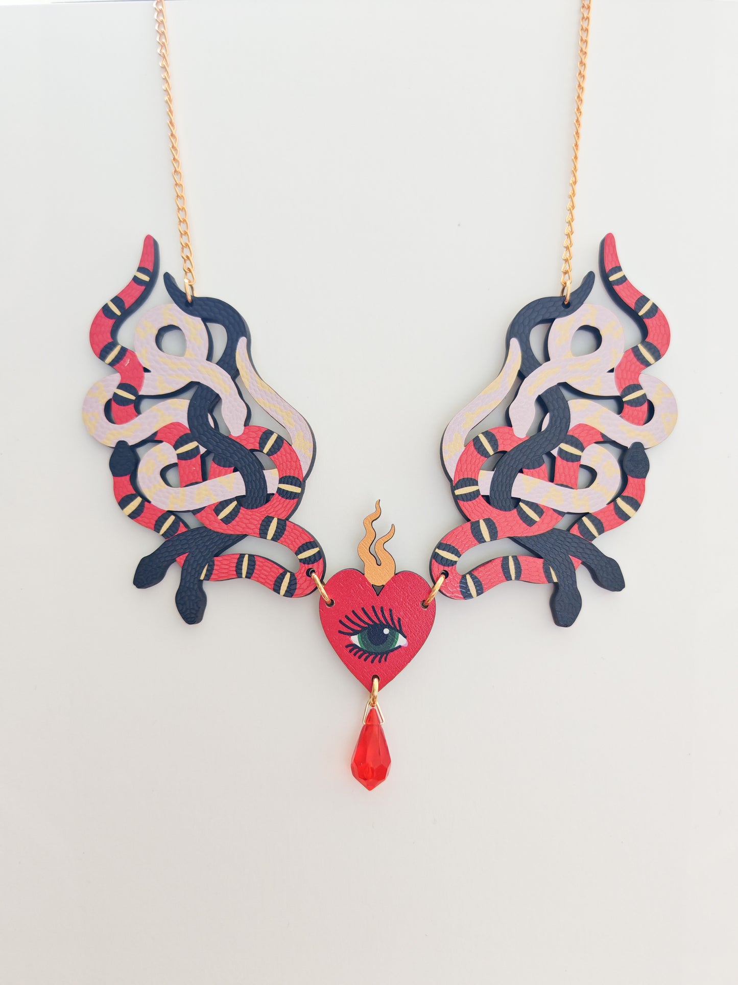 snake heart necklace PAINT CHIP