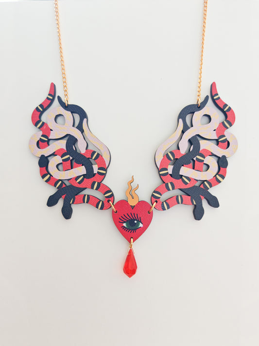 snake heart necklace PAINT CHIP