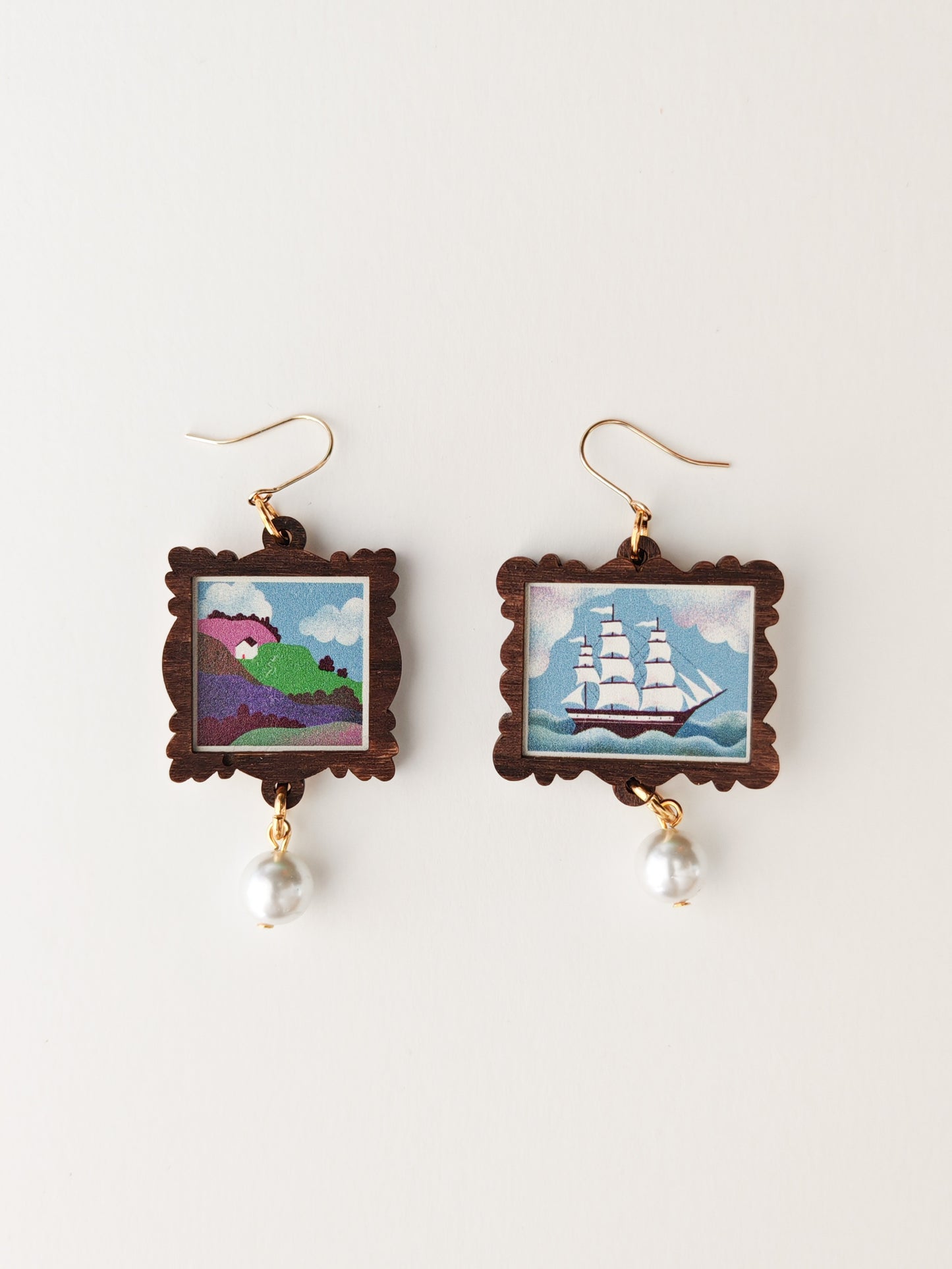 landscape / seascape frame earrings NO FAULTS