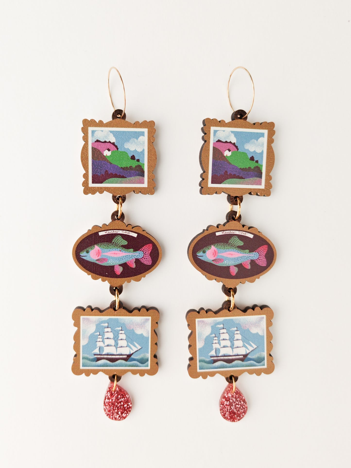 frame earrings PAINT CHIP