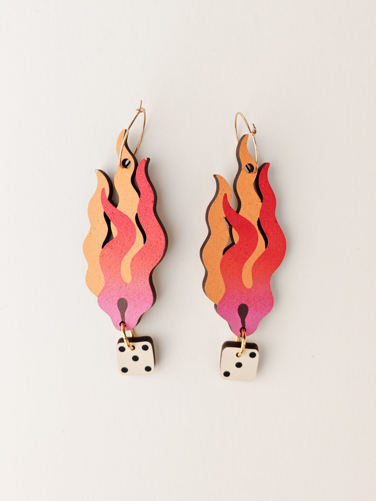 flaming dice earrings HEAVY GRAIN
