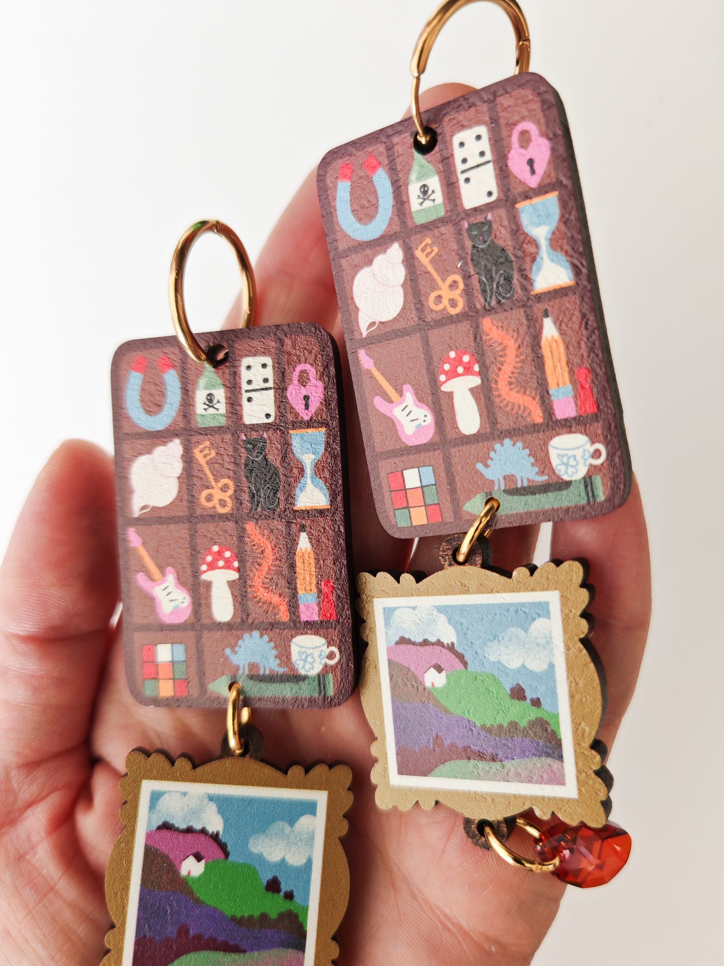 trinket tray and landscape earrings HEAVY GRAIN