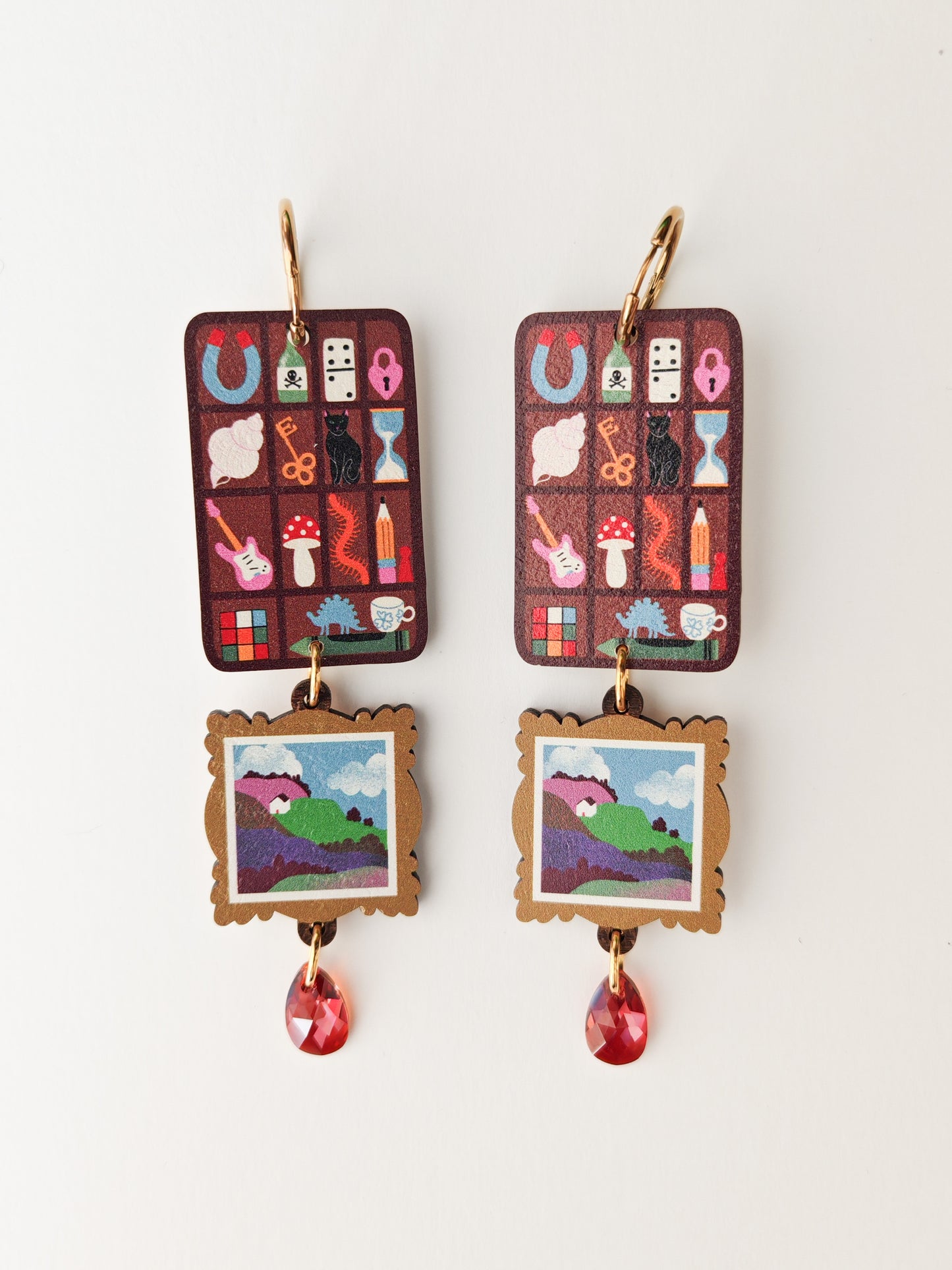trinket tray and landscape earrings HEAVY GRAIN