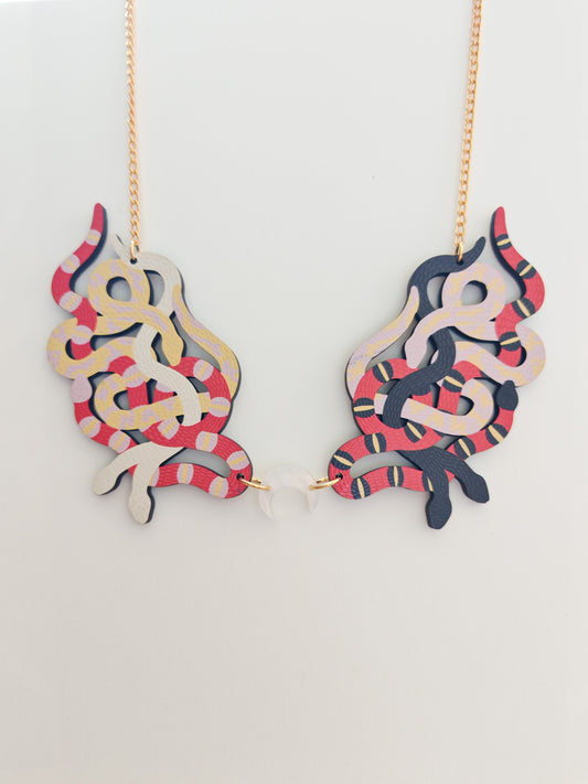 snake moon necklace HEAVY GRAIN