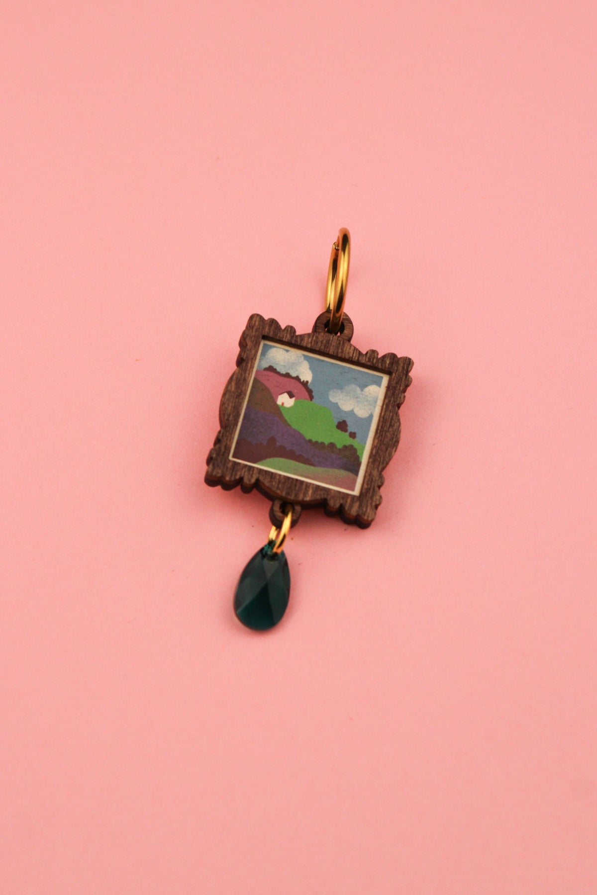 Single Wooden Framed Landscape Earring PRE ORDER
