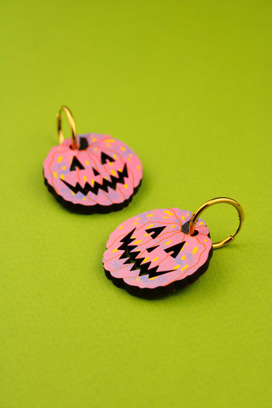 Pink Pumpkin Earrings