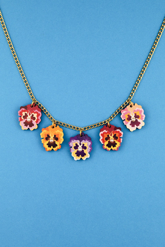 Pansy Charm Necklace