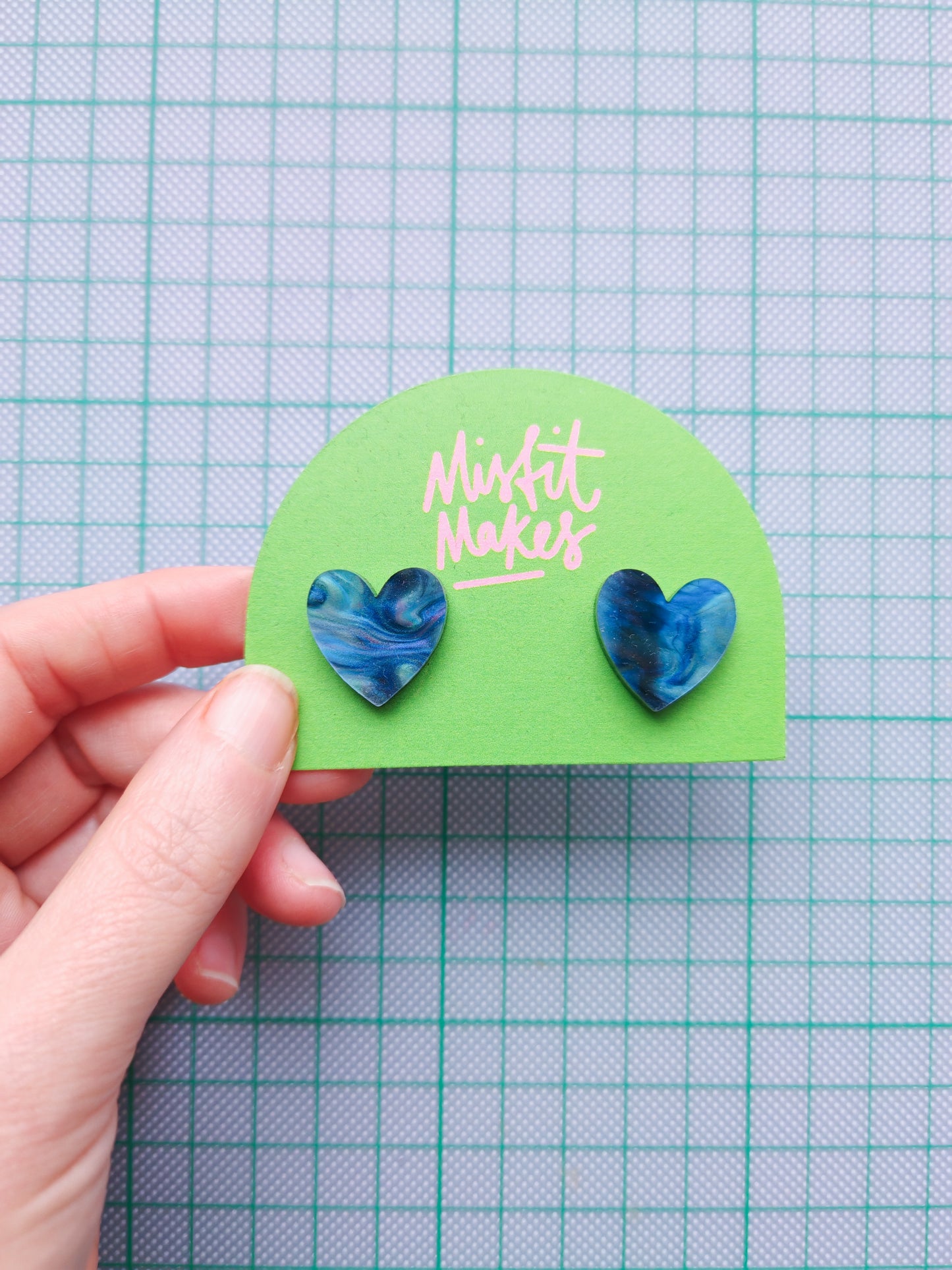 Galaxy Acrylic Heart Earrings NO FAULTS