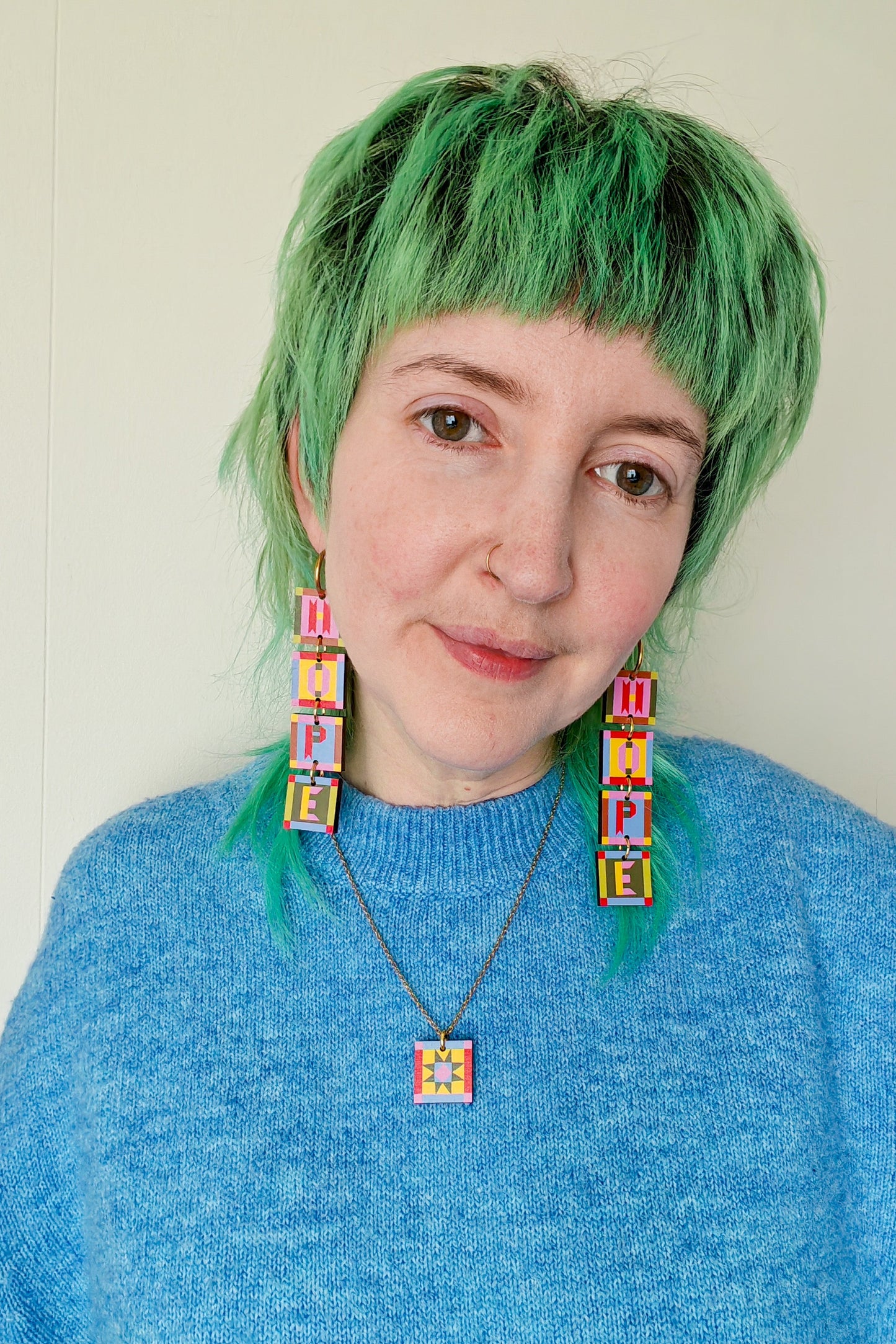 Sawtooth Star Pendant Yellow and Red