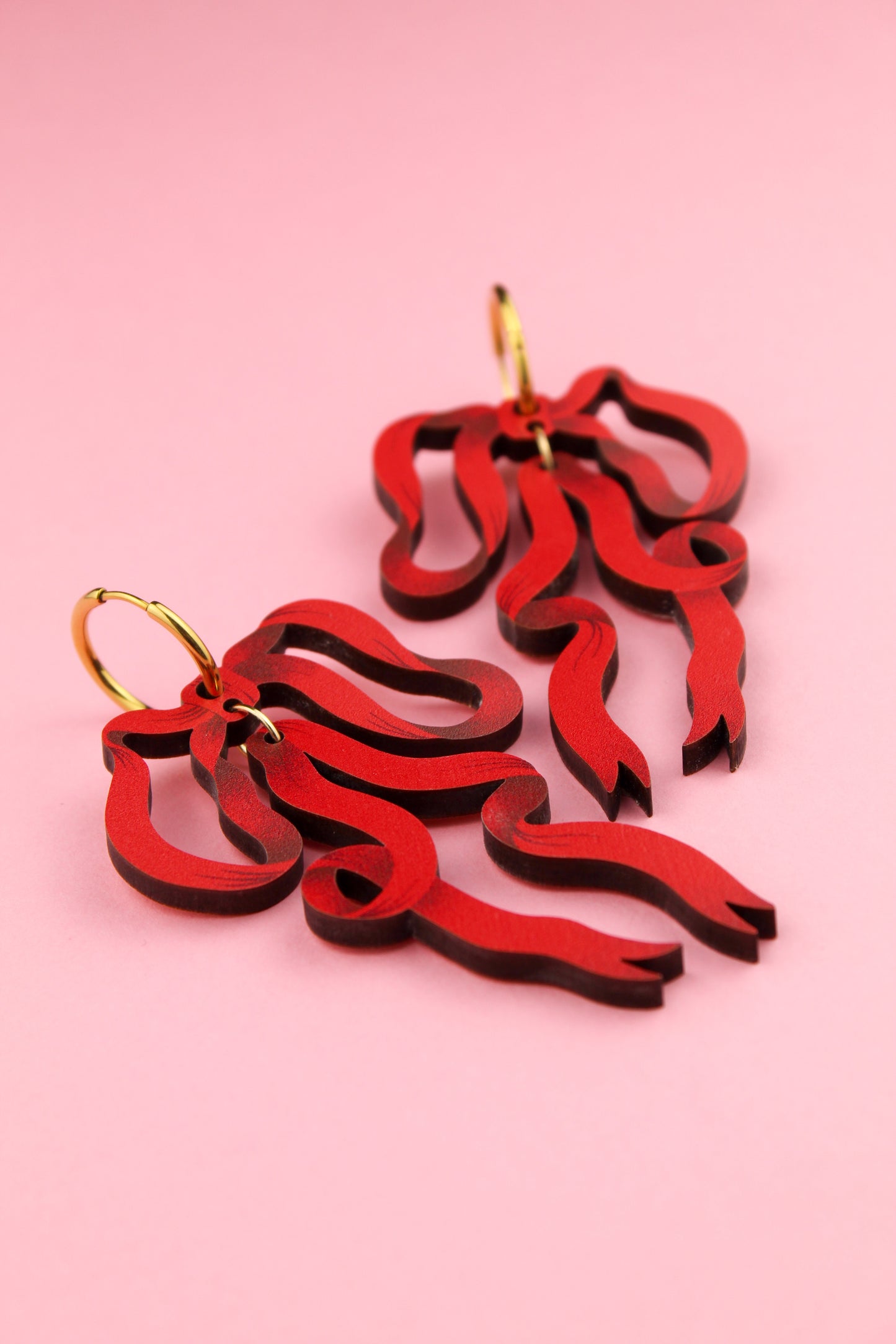 Red Bow Earrings