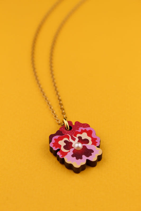 Red Pansy Pendant