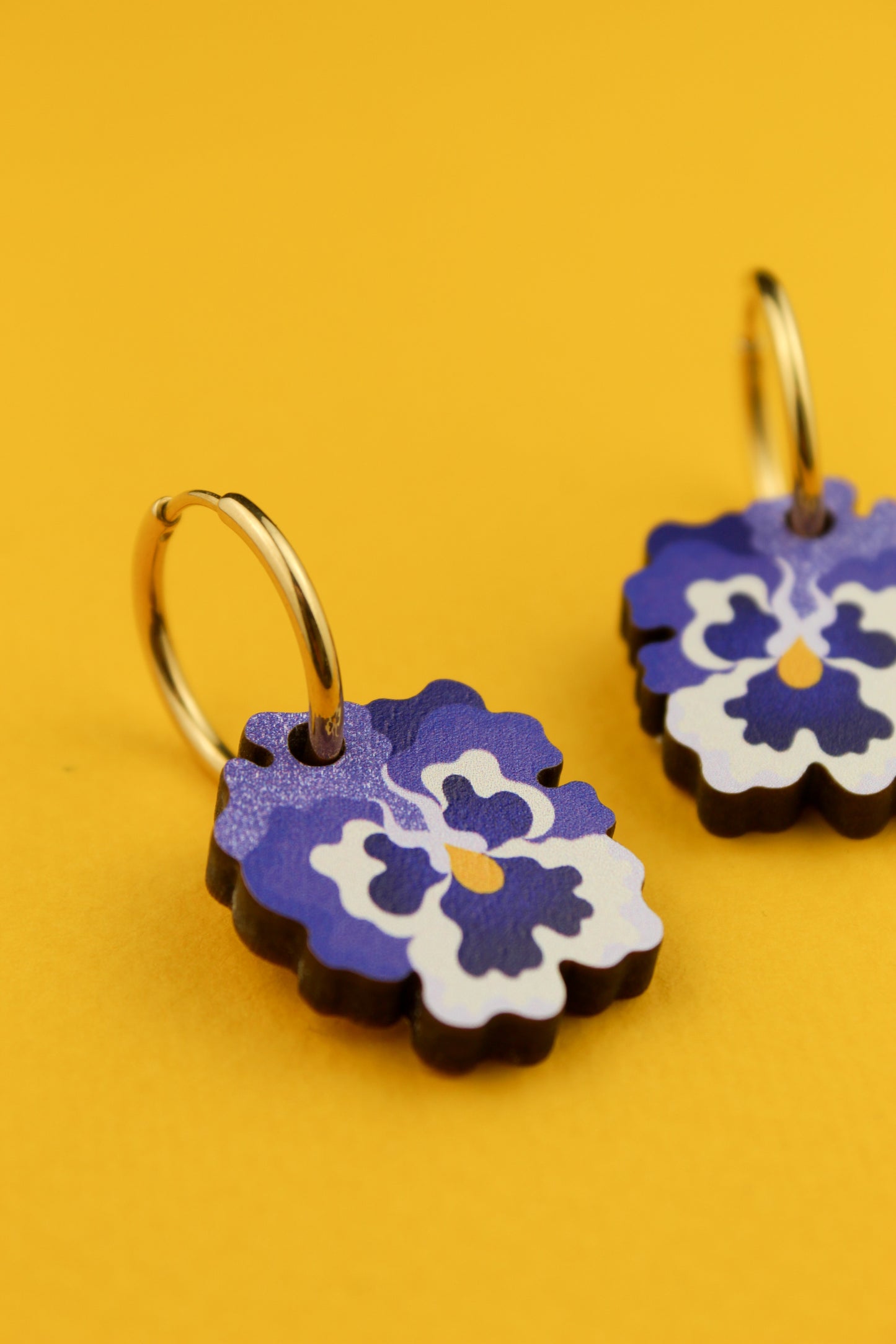 Boucles d'oreilles Pensée Bleue