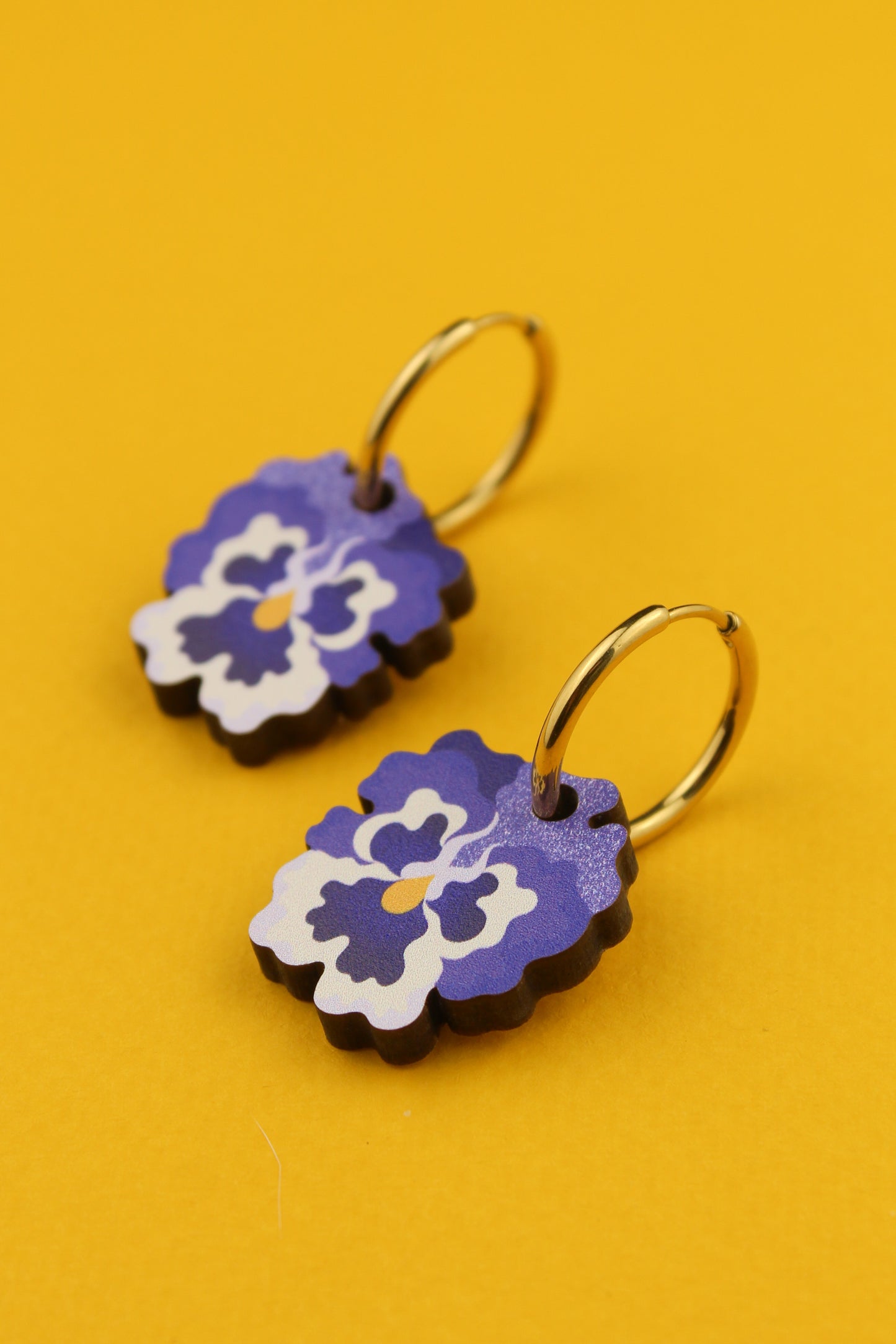 Boucles d'oreilles Pensée Bleue