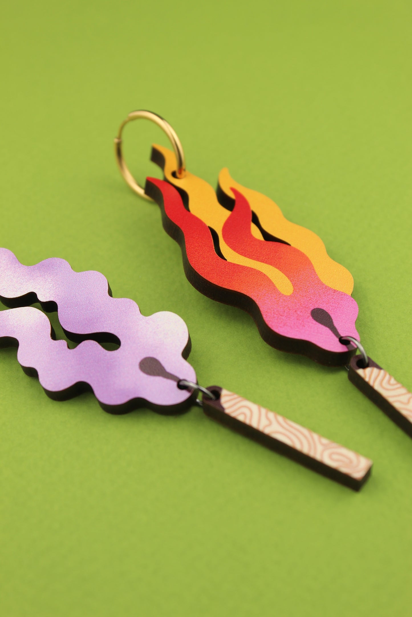 Lit  / Burn Out Mismatched earrings