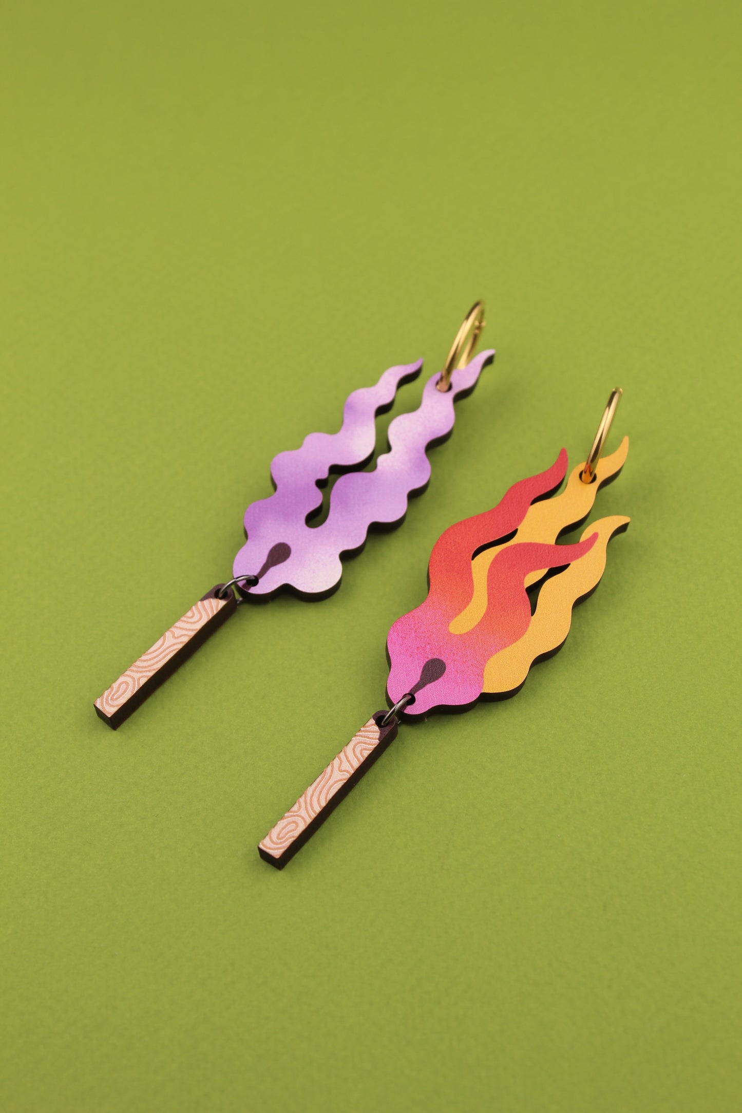 Lit  / Burn Out Mismatched earrings