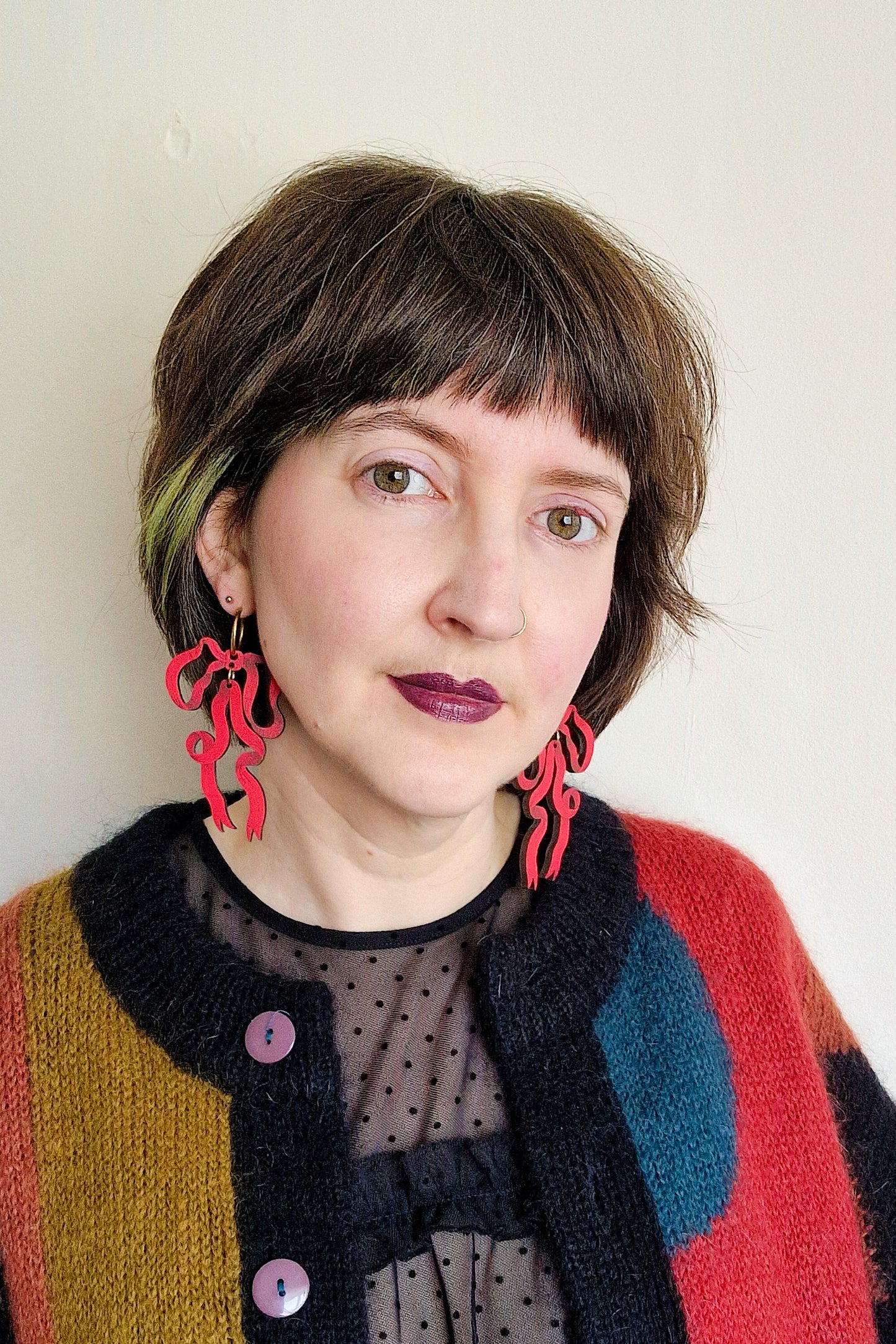 Red Bow Earrings