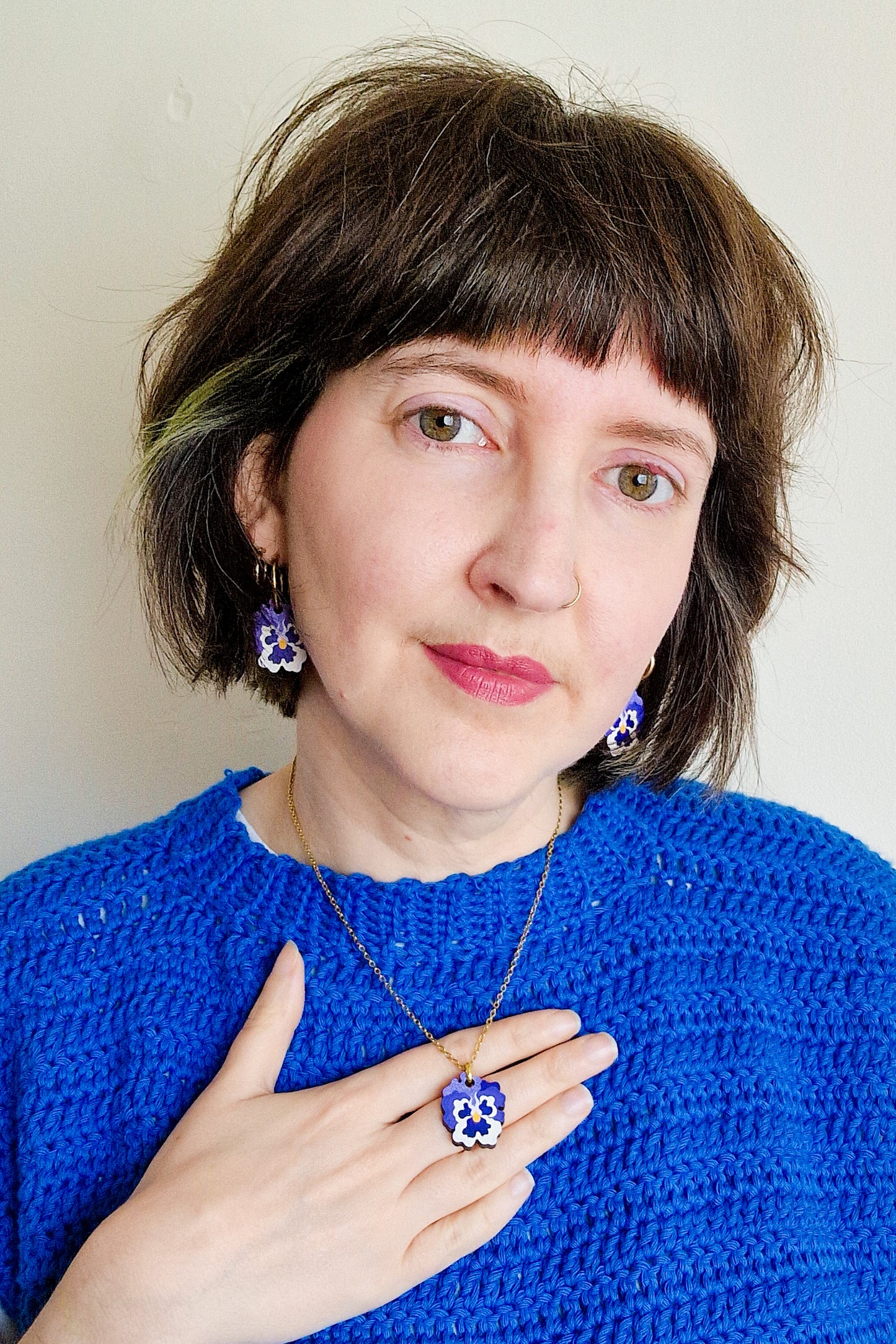 Blue Pansy Pendant