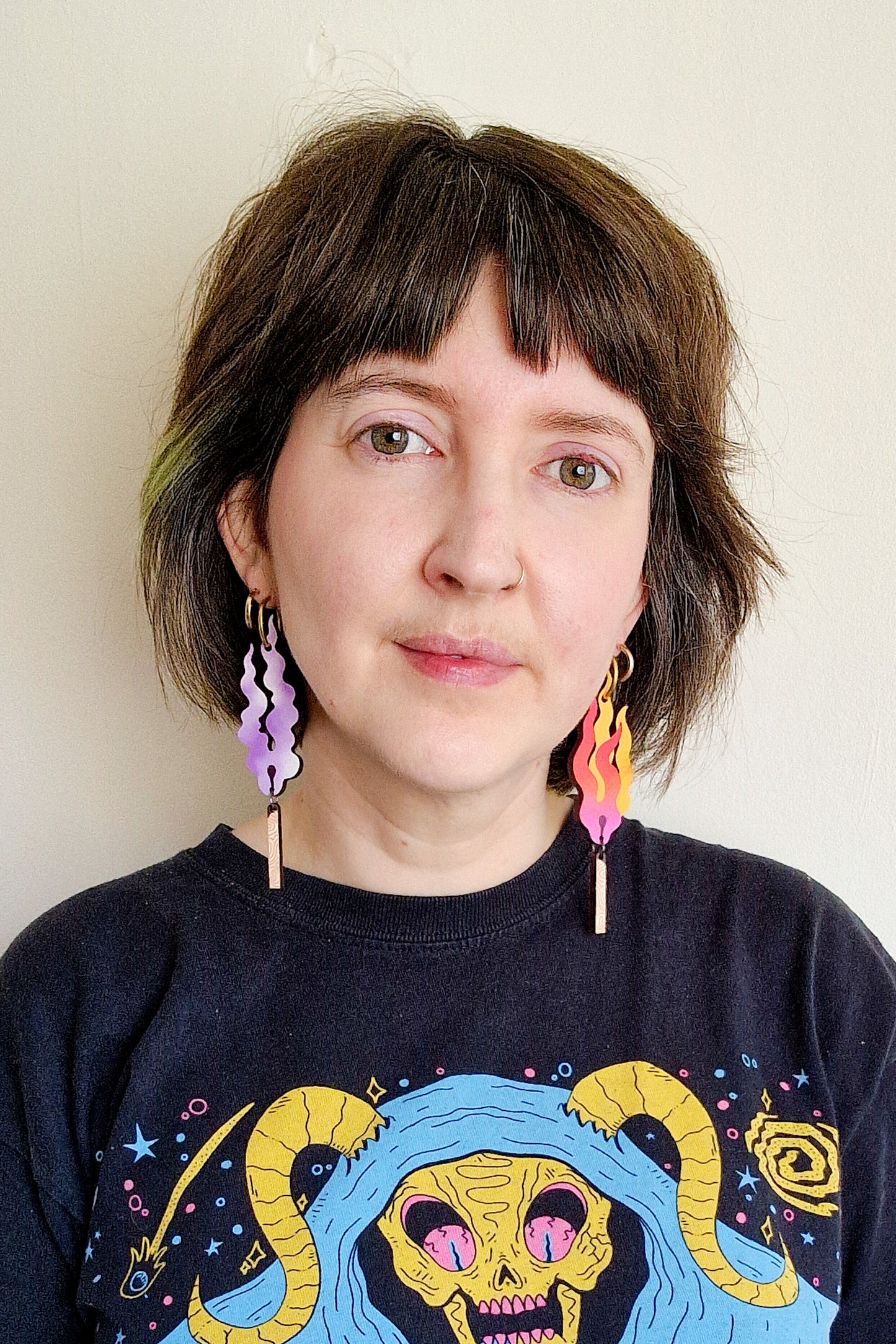 Lit  / Burn Out Mismatched earrings