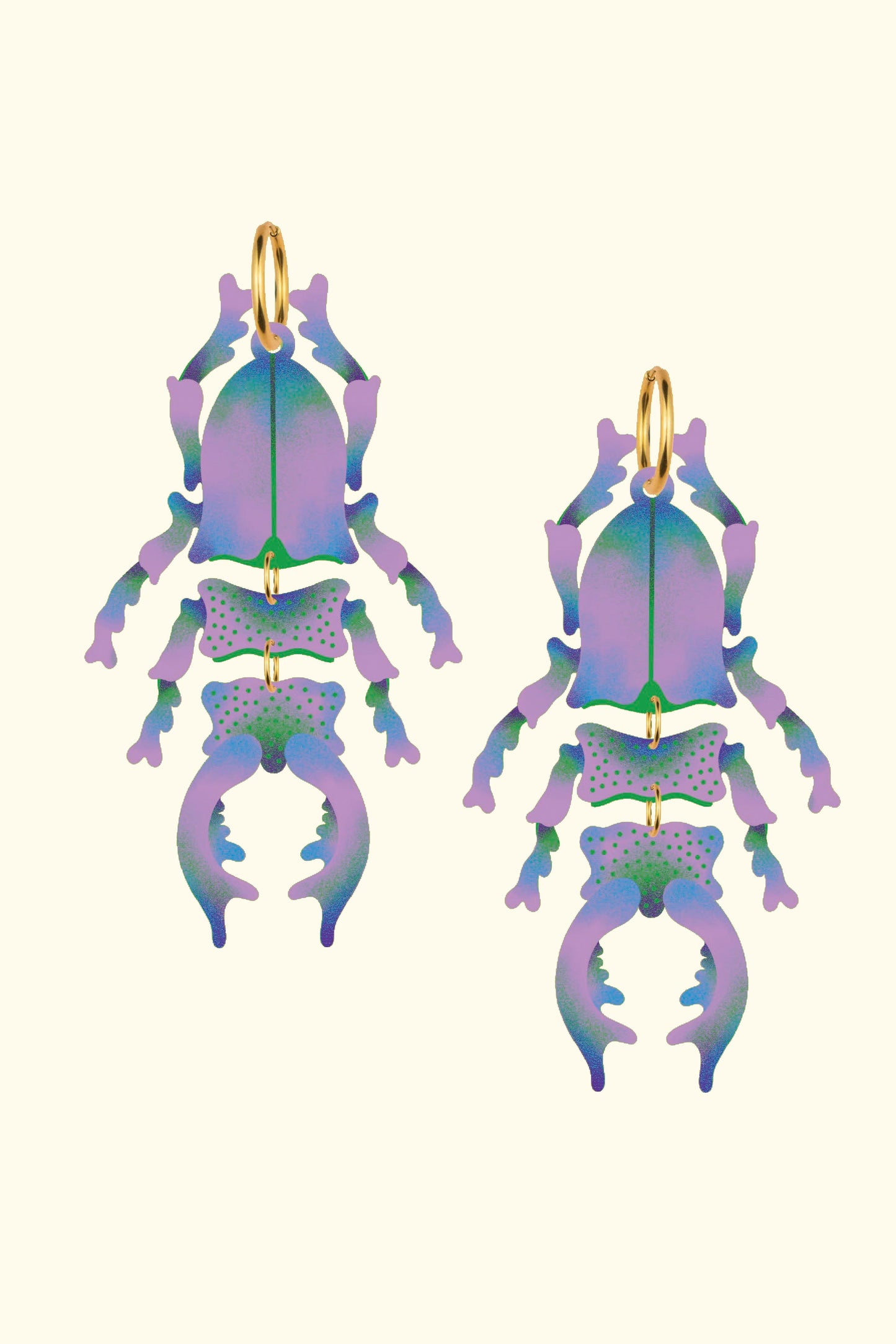 XL Stag Beetle Earrings Monster Colourway