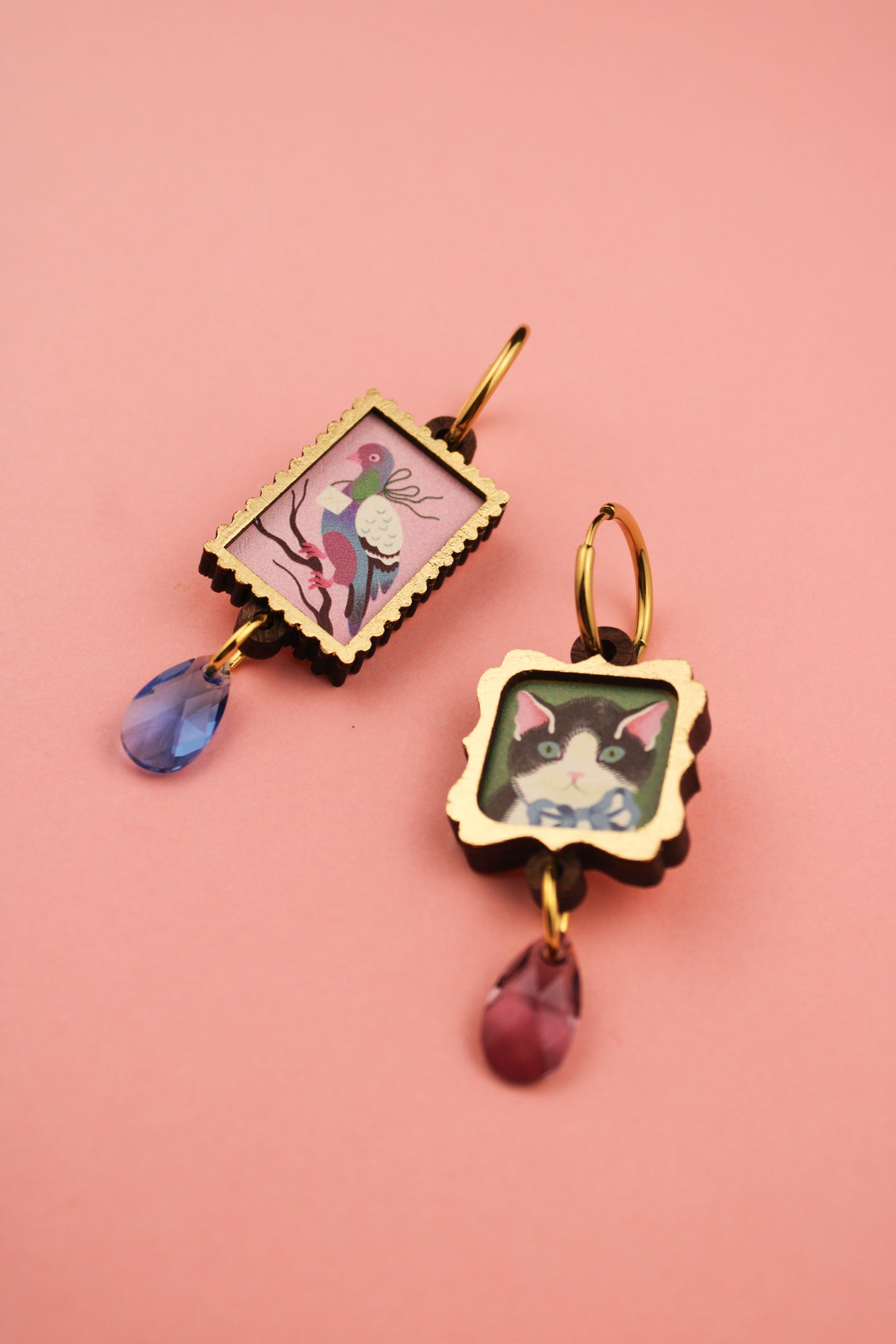 Cat Amongst The Pigeons Earrings PRE ORDER
