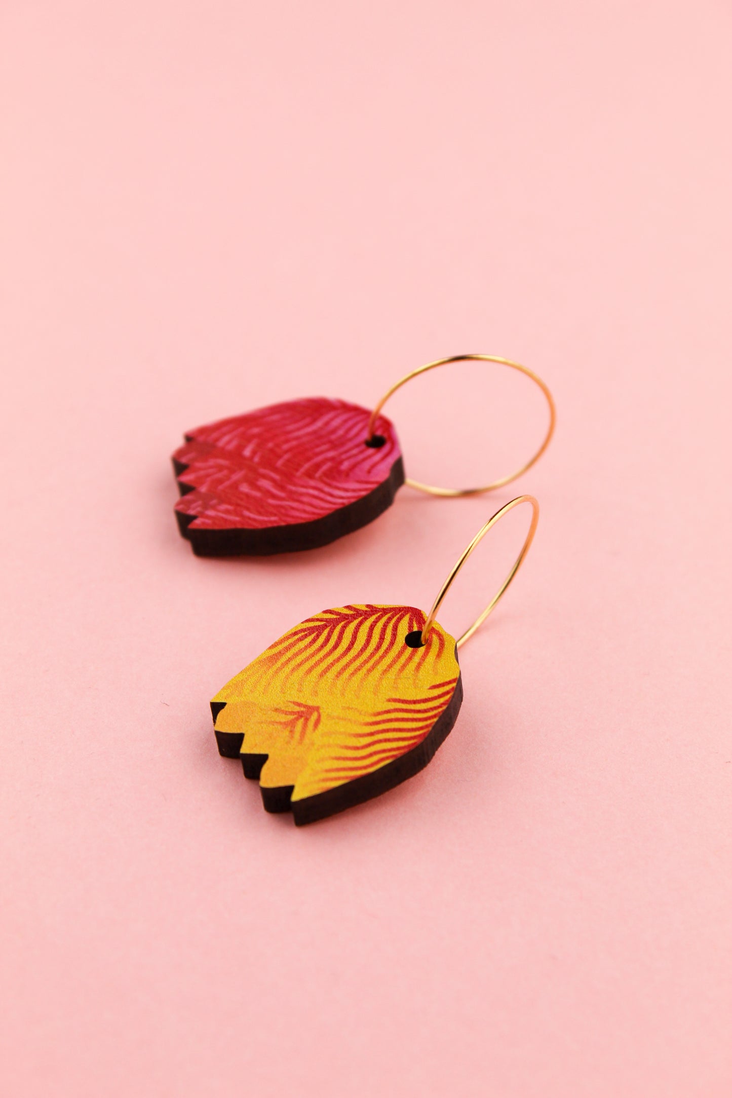 Red and Yellow Tulip Earrings