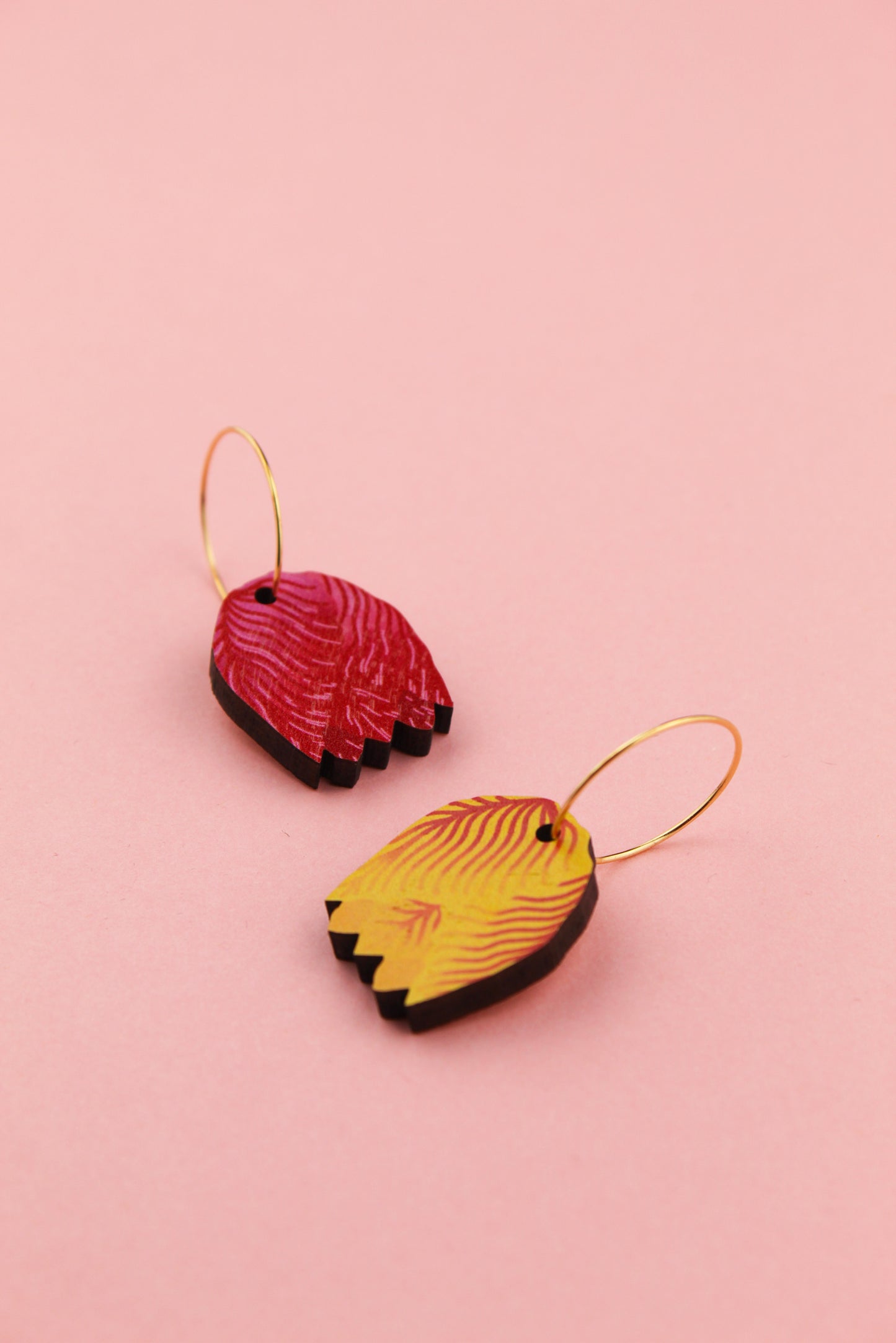Red and Yellow Tulip Earrings