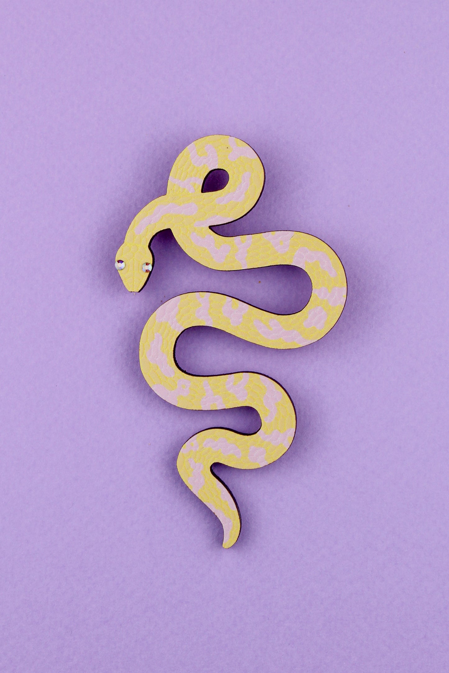 Yellow Pastel Snake Brooch