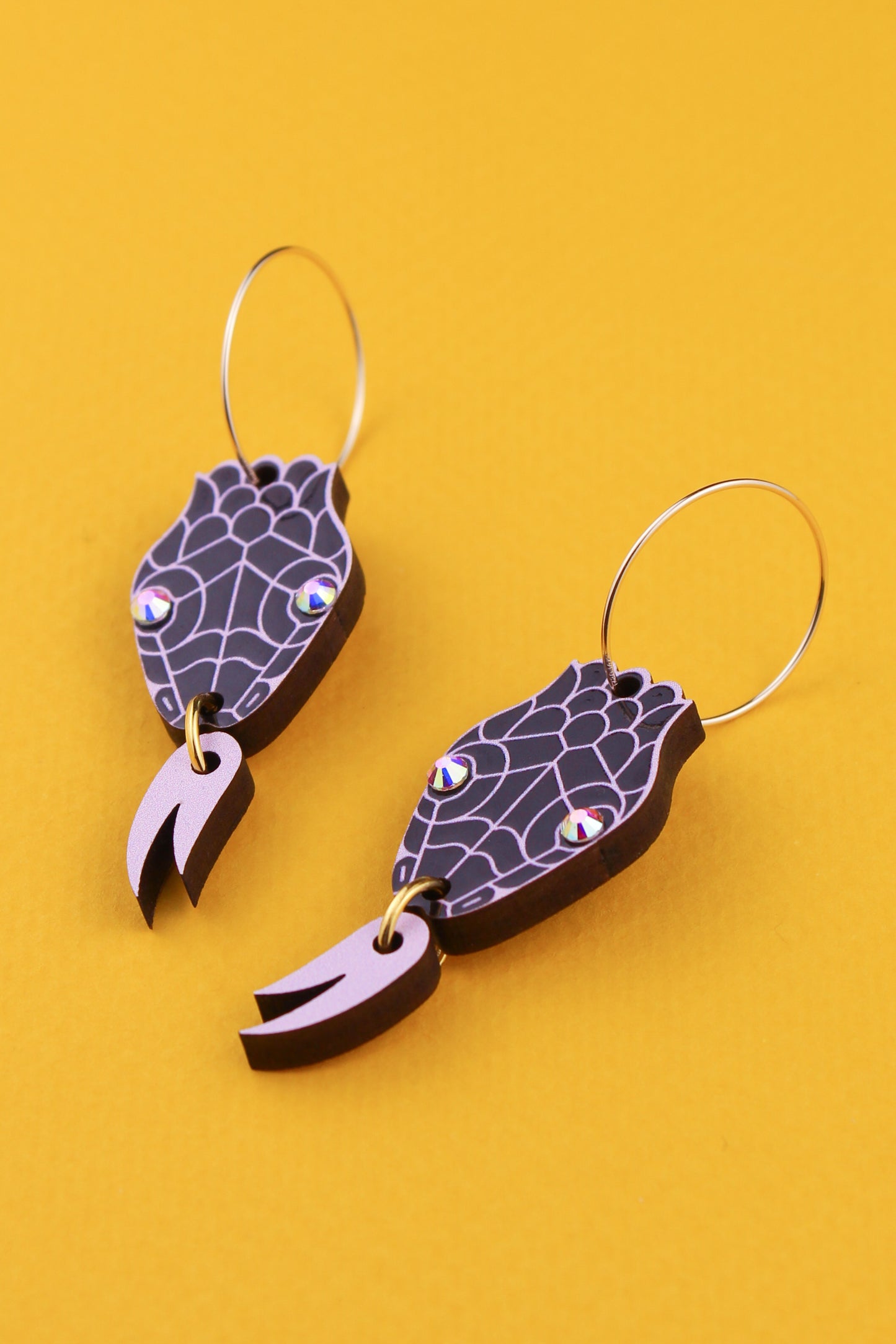 Black Snake Head Earrings