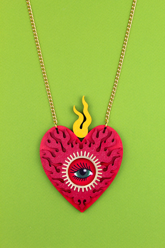 Flaming Heart Necklace